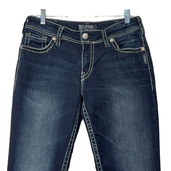 Silver jeans Suki flap Mid Rise Curvy Fit Indigo Wash Bootcut Size W30/L32 - Picture 3 of 16